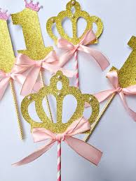 1st Bday Photo Booth Props Little Princess Birthday Decor Gold Crown Party Decor Fiesta De Princesas Cajas De Regalo Decoradas Fiestas Infantiles