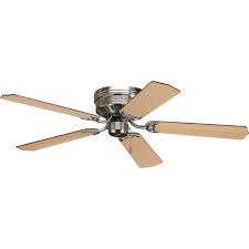 Hugger ceiling fans offer a cool solution because they are installed flush against the ceiling without the use of a downrod, which allows the fan to hang at least seven feet above the floor as recommended by the nec. Airpro Collection 52 Five Blade Hugger Ceiling Fan P2525 09 Progress Lighting