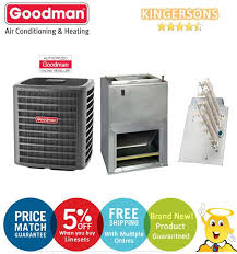 1 1/2 ton 5.3 kw through 5 ton 17.6 kw models are between 42 1/2 to 55 1/2 inches 1080 to 1410 mm tall and 22 inches 559 mm deep. Buying Guide For 3 Ton Goodman Seer 14 Heat Pump Gsz160361 Awuf370816 W Electric Central Split System