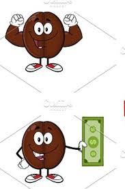 Coffee Bean Cartoon Mascot Character In 2020 Mascot Coffee Beans Character The cute coffee bean in different poses cute cartoon character set. pinterest