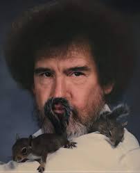 Bob Ross' pet squirrels, named Pea-Pod and Pea-Poo (1991) Submitted by our  good friends at Hidden Los Angeles