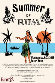 Then my binny's had a huge staff turnover and all that goodwill left with the staff. Summer Of Rum Tasting At Binny S Lincoln Park Tenzing