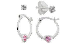 Sterling silver is a blend of 92.5 percent pure silver and 7.5 percent pure copper. Buy Revere Kids Sterling Silver Creole Stud Earrings Set Of 2 Kids Earrings Argos