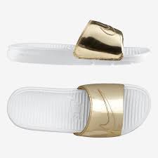 Black And Gold Nike Slides Nike Benassi Solarsoft Slide Liquid Metal Gold Gold Nike Slides Nike Benassi Nike Gold