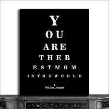 Moms Birthday Mothers Day Best Mom In The World Word Design Eye Chart On Black Background Cwa 1266