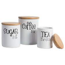 Mid century modern coffee canister or jar organizing square stickers. Buy Dii 3 Pieces Modern Ceramic Kitchen Canister Airtight Bamboo Lid For Food Storage Serve Coffee Sugar Tea Spices And More White Online At Low Prices In India Amazon In