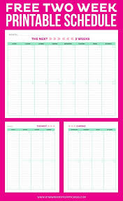 Printable Weekly Calendar Get Organized Two Weeks At A Time Weekly Calendar Printable Weekly Calendar Weekly Planner Free Printable