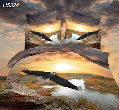 Browse twin, twin xl, full, and queen comforters, sheets, duvet covers, and bedding: Eagle Bedding Sets 3d Bed Linen River Hd Digital Bed Set 2015 New Fashion 3d Minion Bed Cover Sunset Bedding Sale 5324 Bedding Bamboo Bed Linen King Sizebedding Buyer Aliexpress