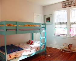 Ikea Mydal Bunk Bed Painted Blue Build A Loft Bed Diy Bunk Bed Bunk Beds