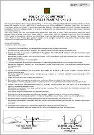 Is fully committed to the overall objective of sustainable forest management and development, as formulated by the company will implement its plans for natural and plantation forests through own qualified staff and eligible contractors. Shin Yang Groups Of Companies Lpf0018 Penyuan Estate