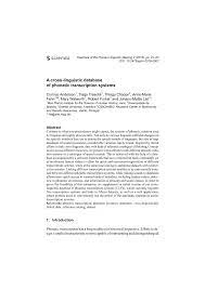 Pdf A Cross Linguistic Database Of Phonetic Transcription Systems