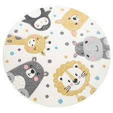 Happy rugs kuschelteppich, luxury blau, 133 cm rund. Kinderteppich Rund Teppich Kinderzimmer Tier Teppichcenter24