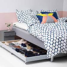Choose a large under bed storage container or drawers for softer items like clothes, or under bed shoe storage for things that need compartments. Ikea Shoe Storage Products Solutions Apartment Therapy