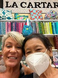 This quilt store was a little far from our hotel in Rome. It has cute  fabrics and quilt samples and the store owner was fun and friendly. There  were no quilt shops