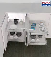 These drawers appear like they are along the possibilities are almost endless for designing smart solutions for making the deep interiors of kitchen corner cabinets more accessible. Wmc 037 Inoxa Compact Blind Corner Solutions Eurofit Hardware