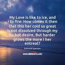 My Love Is Like To Ice And I To Fire How Comes Idlehearts