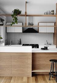 Black And Wood Kitchen Decor Light Wood And White Kitchen With Black Accents Industrial Style Wooden Bar Stools And Minimalist Kitch Modern Kitchen Home Decor Kitchen Kitchen Inspirations