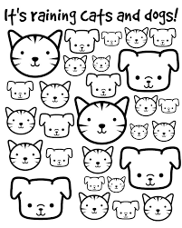 This drawing was made at internet users' disposal on 07 february 2106. It S Raining Cats And Dogs Printable Coloring Page Mama Likes This