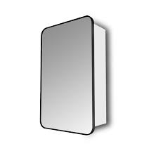 Can be recessed into the wall. Better Homes Gardens Matte Black Aluminum Frame Wall Mount Mirror Medicine Cabinet Walmart Com Walmart Com