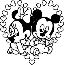 Baby Mickey And Minnie Heart Coloring Page Mickey Coloring Pages Disney Coloring Pages Disney Coloring Sheets