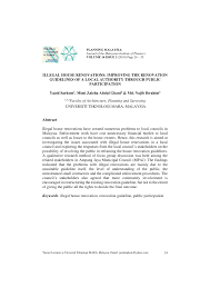 A q&a guide to the essential considerations surrounding labour and employment law in malaysia, including key legislation, restrictions and liabilities for employers. Pdf Illegal House Renovations Improving The Renovation Guidelines Of A Local Authority Through Public Participation