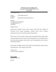 Surat penawaran termasuk salah satu contoh surat resmi. Surat Pt Gazendra Group Jl Raya Serang Km 14 Cikupa Kab Tangerang Telp Fax 0215961480 Email Gazendra Group Gmail Co Id Course Hero