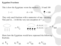 Egyptian Fractions Fractions Math Numerator