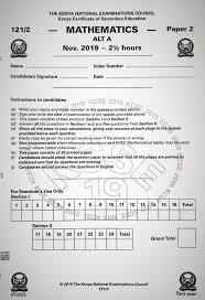 Knec Kcse 2019 Mathematics Paper 2 Past Paper Muthurwa Com Past Papers Exam Papers Maths Paper