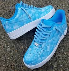 Nike Air Force 1 Blue Custom Sneaker Sneakers Fashion Hype Shoes Fly Shoes