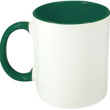 Descrição de caneca com interior colorido. Caneca Interior Colorido Sublimacao Verde Escuro