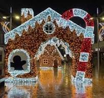 Outdoor LED 3D Christmas House Motif Lights for Christmas Decoration Landscape Decoration