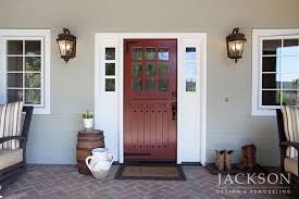 A new (old) farmhouse front door that was found at a thrift store for $15. Farmhouse Welcome Jackson Design Remodeling