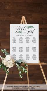 Greenery Seating Chart Wedding Printable Seating Plan Sign