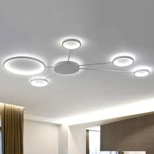 The use of mixed finishes adds a sophisticated element to the sleek design. Metal Sputnik Flush Light Fixture Minimalist Decorative Led Ceiling Lamp In White With Circle Takeluckhome Com