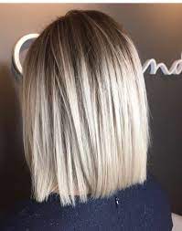Straight Blonde Shoulder Length Bob Balayage Straight Hair Pin Straight Hair Hair Styles