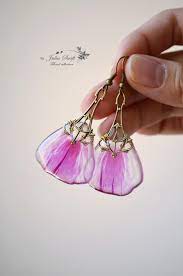 Earrings With Pink Petals In Resin Clarkia Petals In Resin Etsy Earrings Handmade Amazing Jewelry Resin Jewelry