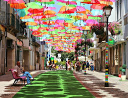 Nine Beautiful Streets From Around The World That Every Traveller Should Visit Agueda Umbrella Art Street Art