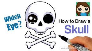 Creepy or cute, you decide! How To Draw A Skull And Cross Bones Easy Youtube