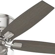Bennett 5 blade ceiling fan. Hunter Bennett 52 In Brushed Nickel Led Indoor Flush Mount Ceiling Fan With Light Kit And Remote 5 Blade Lowes Com Ceiling Fan Ceiling Fan With Remote Ceiling Fan With Light