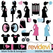 Clip Art Mom To Be And Sonogram Silhouette Pregant Woman Clipart Clip Art Mom Art Sonogram