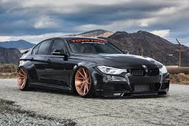 Black And Bronze Wheels Gold Is The Matter Custom Black Stanced Bmw 3 Series On Gold Rims Bmw Bmw 3 Series Bronze Wheels