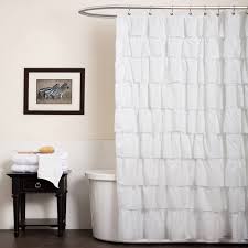 Lush Decor Ruffle Textured Polyester Shower Curtain 72x72 White Single Walmart Com Walmart Com