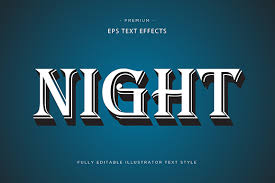 Download Night 3d Text Effect Vector Graphic By Riduwan Molla Creative Fabrica SVG Cut Files