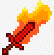 If mined by any other tool, it drops nothing. Fire Sword Minecraft Png Image With Transparent Background Toppng