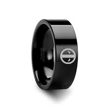 Deadpool Mercenary Symbol Super Hero Movie Black Tungsten Engraved Ring Jewelry 4mm Black Tungsten Rings Black Tungsten Wedding Band Geeky Engagement Rings