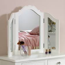 White Tabletop Triple Vanity Dressing