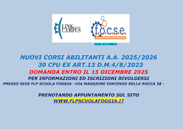 CORSI ABILITANTI DA 30 CFU: DOPO LUNIVERSITA E-CAMPUS ANCHE LINK-CAMPUS  UNIVERSITY PUBBLICA IL RELATIVO BANDO - flp scuola foggia