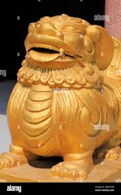 Golden statue in Chua Tan Ninh Temple,Da Nang,Vietnam,Asia Stock Photo