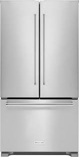 Both the refrigerator and freezer sections defrost automatically. Kitchenaid 21 9 Cu Ft French Door Counter Depth Refrigerator Stainless Steel Krfc302ess Best Buy