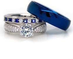 Amazon Com Kingsway Jewelry His And Hers 925 Sterling Silver Blue Saphire Stainless Steel We Steel Wedding Ring Stainless Steel Wedding Ring Wedding Ring Sets